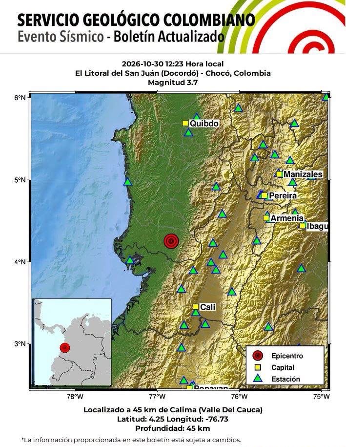 Temblor cerca del Valle del Cauca: ¿ustedes lo sintieron?