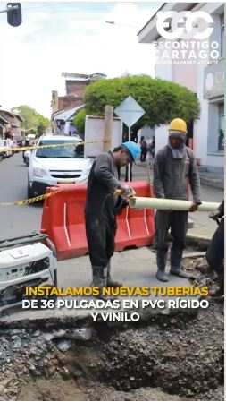 Cambio de tuberías en Cartago.