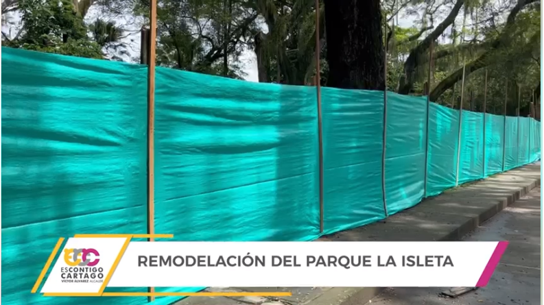 Cerramiento del parque la isleta por inicio de obras.