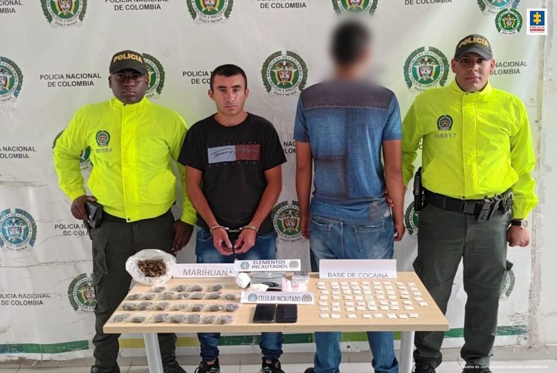 Adulto y menor de edad implicados en tráfico de estupefacientes en el norte del Valle.