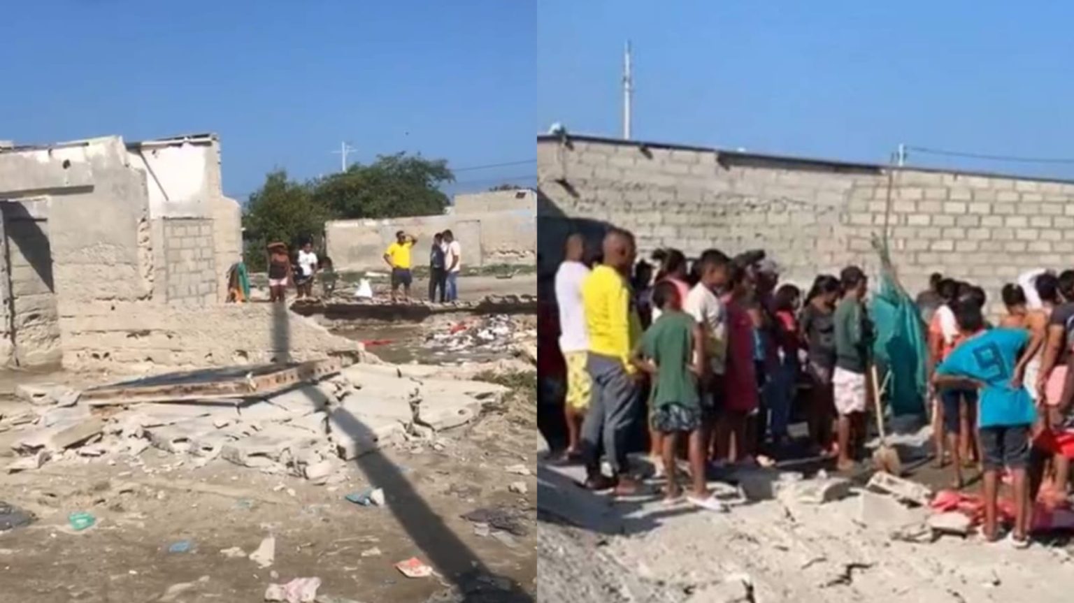 Dos niños murieron tras caerle una pared encima