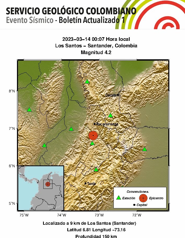 Otro temblor de magnitud 4.2 sacude varias zonas de Colombia