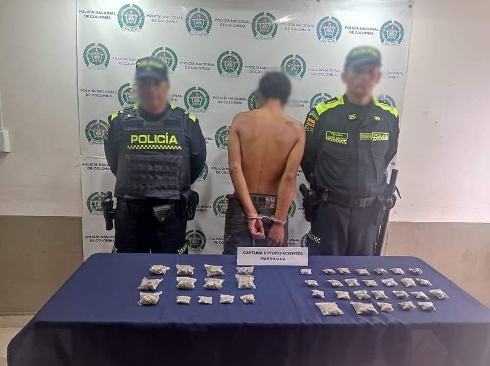 Capturado con marihuana en barrio la Magdalena de Risaralda: combate frontal contra el tráfico.