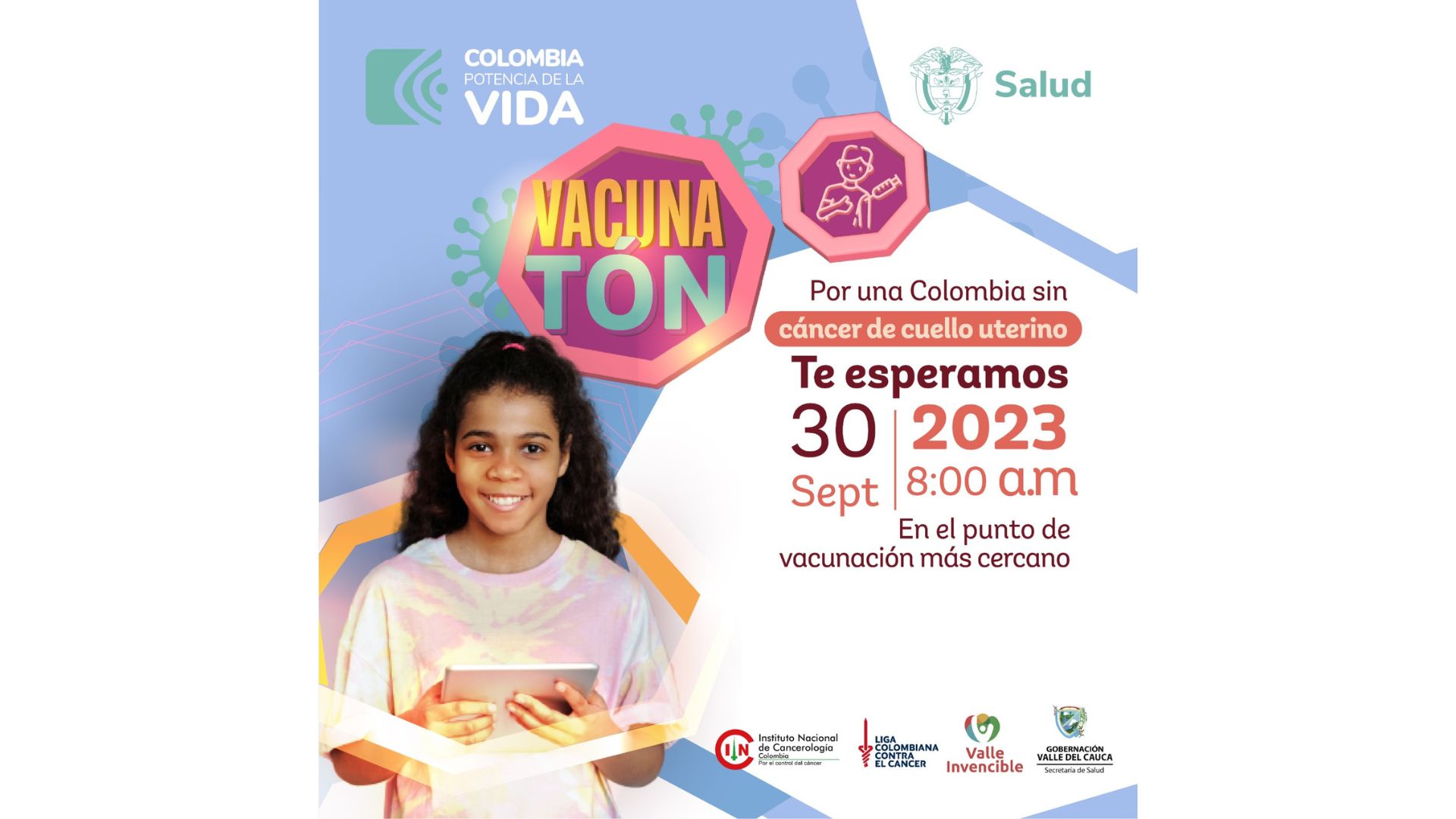 Gran Vacunatón en Cali: Vacuna VPH para niños de 9 años