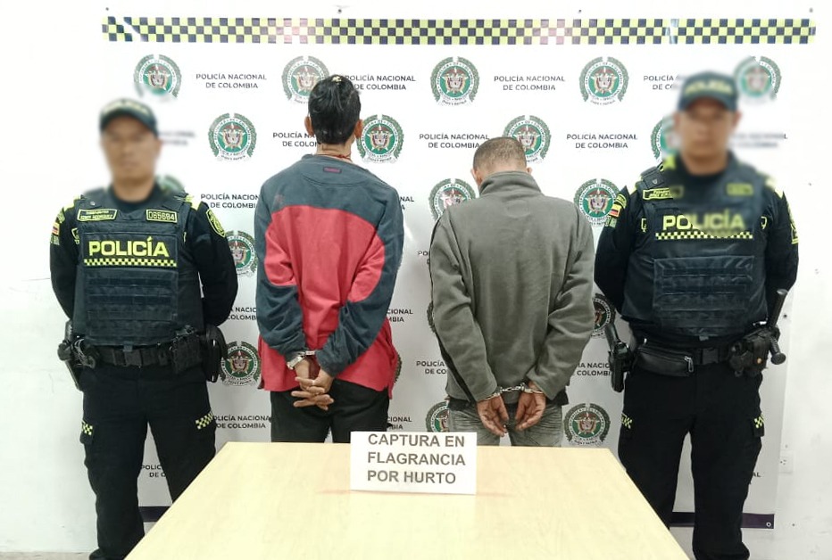 Captura en flagrancia de hombres por hurto calificado en Pereira