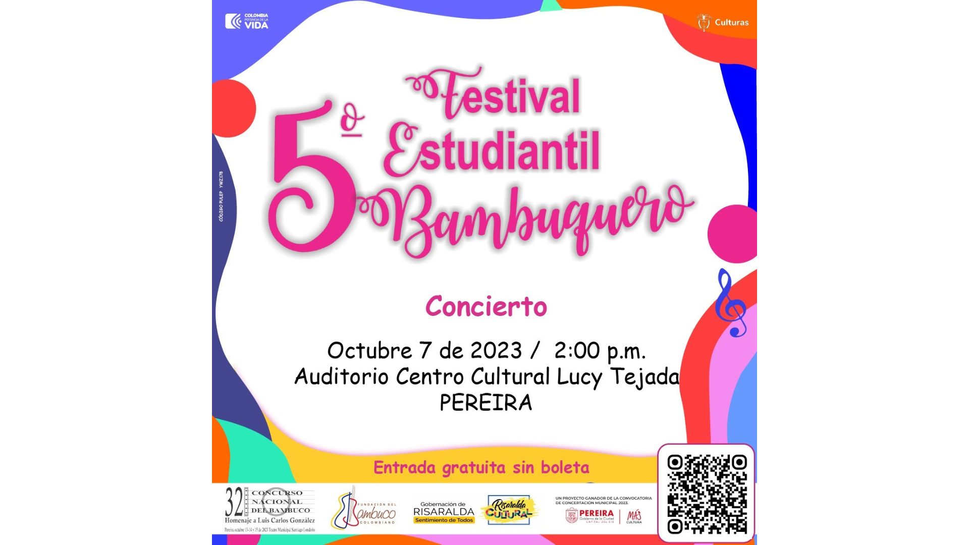 Todo Listo para el 5° Festival Estudiantil Bambuquero de Pereira