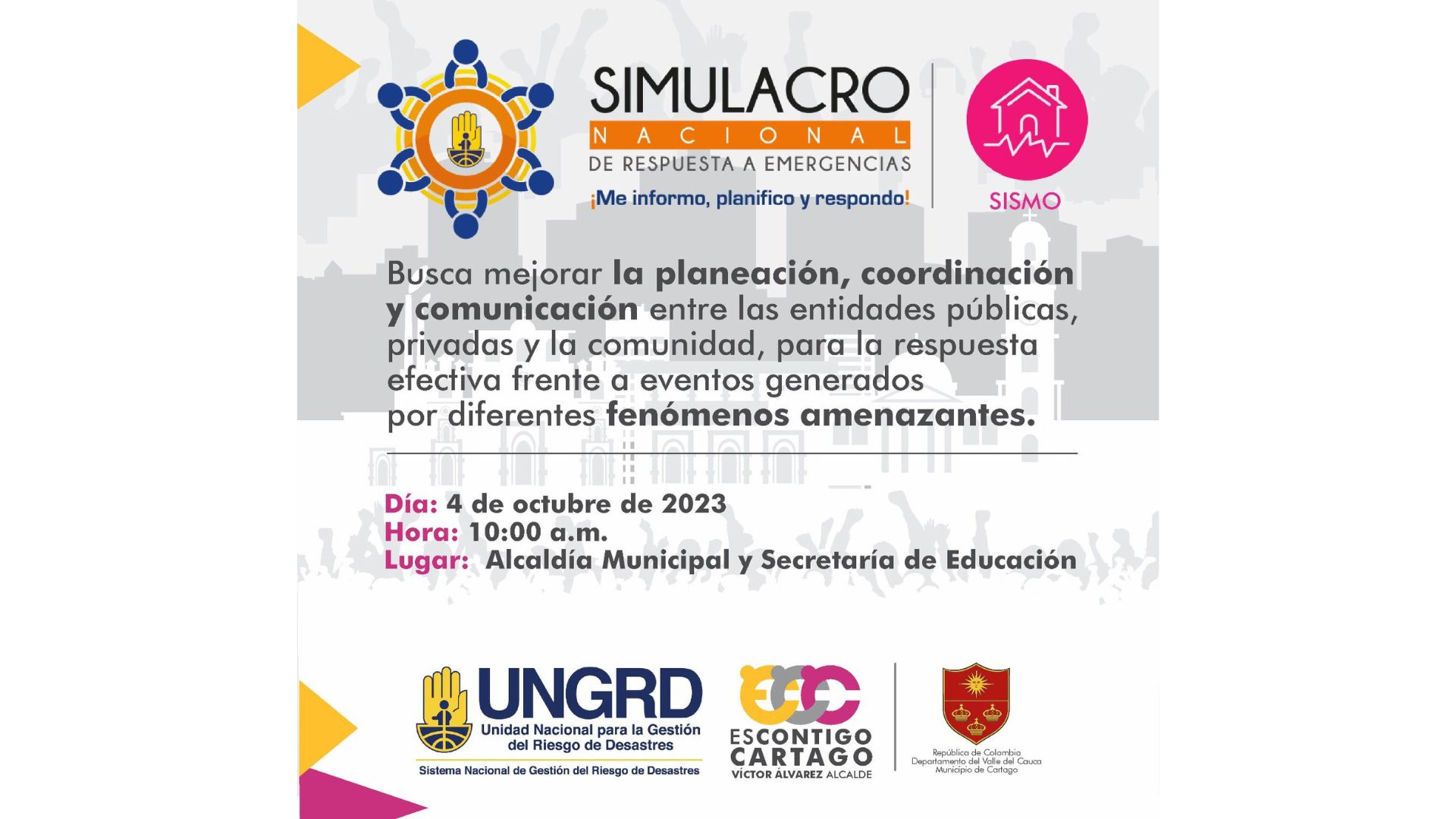 Simulacro Nacional: ¡Me informo, planifico y respondo!