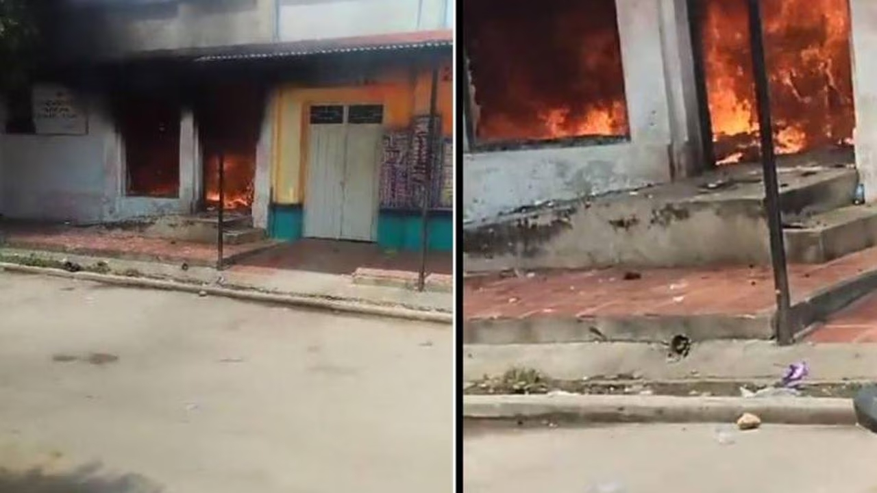 En Gamarra Cesar, han incendiado la sede de la Registraduría; hay heridos y una funcionaria ha fallecido