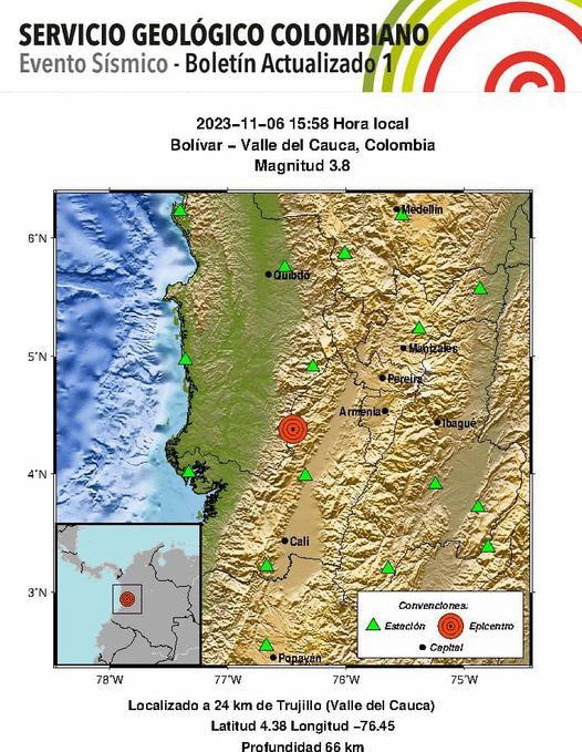 Leve Temblor en Quindío: Movimiento Telúrico de 3.8 Remece el Departamento