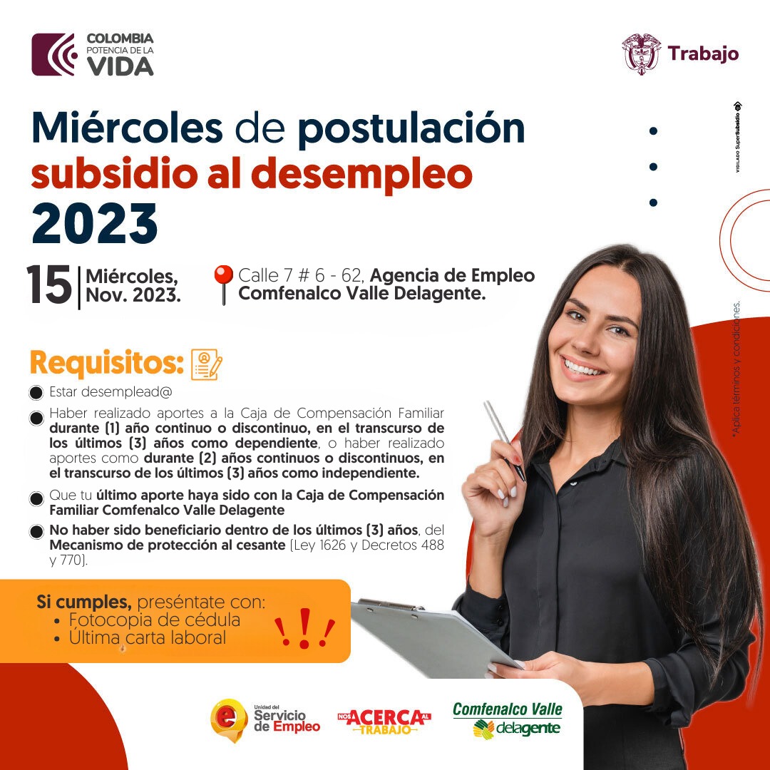 Jornadas Masivas de Postulación al Subsidio de Desempleo en Valle del Cauca