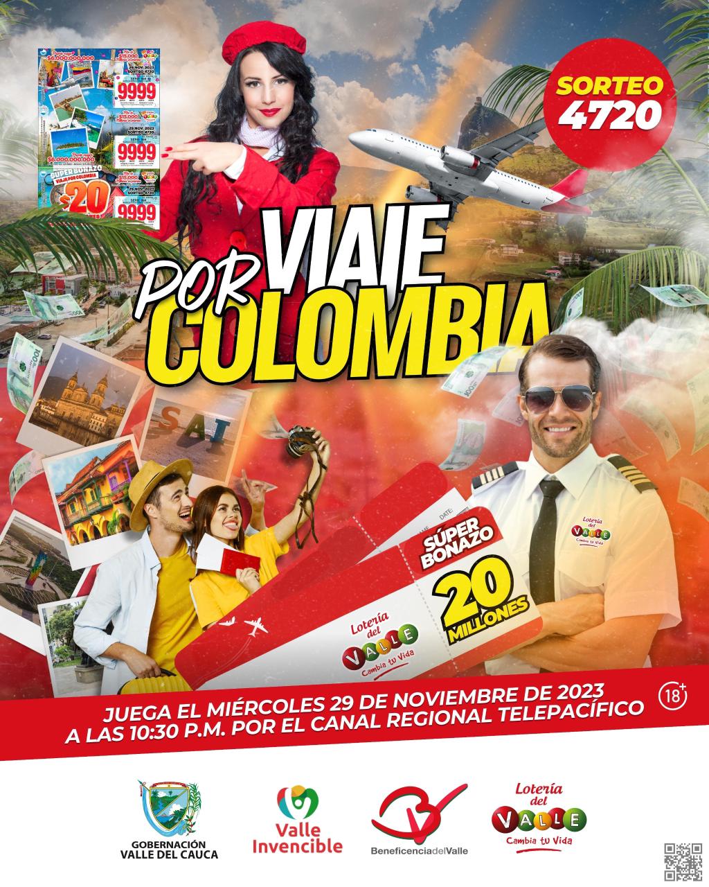 Súper Bonazo Viaja por Colombia en el Sorteo 4720 de la Lotería del Valle