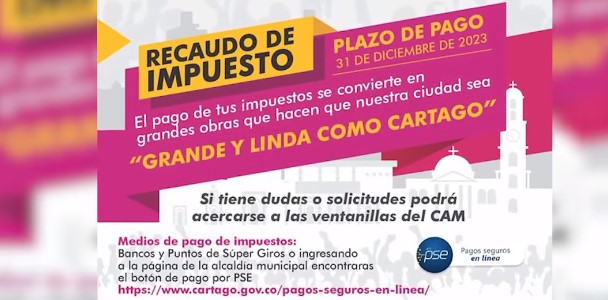 Pago del impuesto predial en Cartago