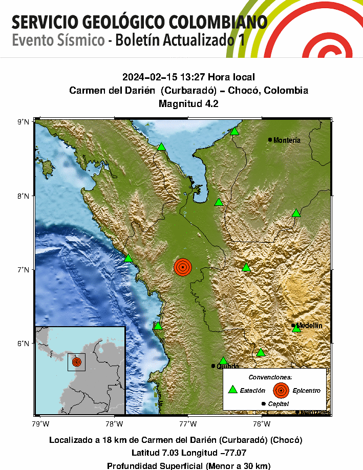 Temblor de 4,2 Grados Estremece Colombia sin Causar Daños