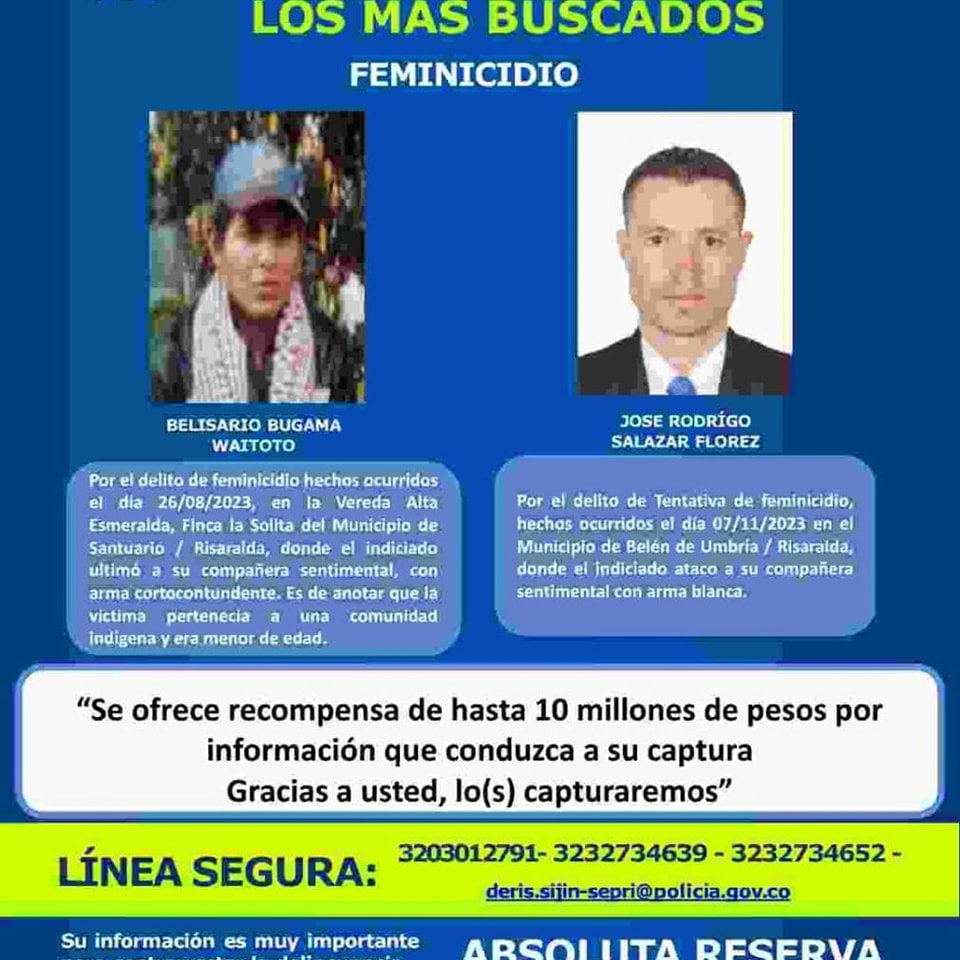 Los Más Buscados Por Feminicidio En Risaralda