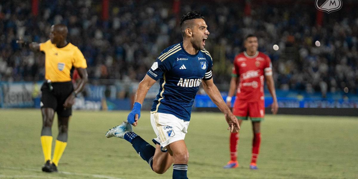 Radamel Falcao García anota su primer gol con Millonarios