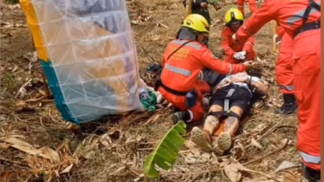 Accidente de parapente deja a turista extranjero herido