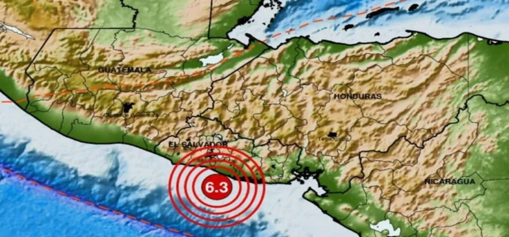 Fuerte sismo de magnitud 6.3 sacude El Salvador, Guatemala y Nicaragua