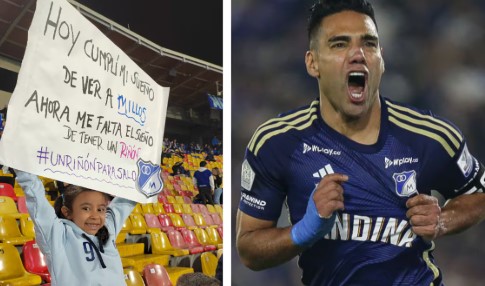 Salomé, hincha de Millonarios, cumple su sueño de conocer a Falcao García