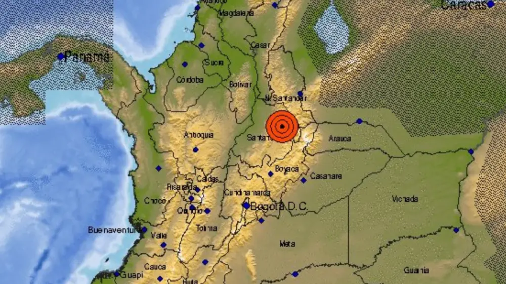 Fuerte temblor sacudió Colombia la madrugada de sábado