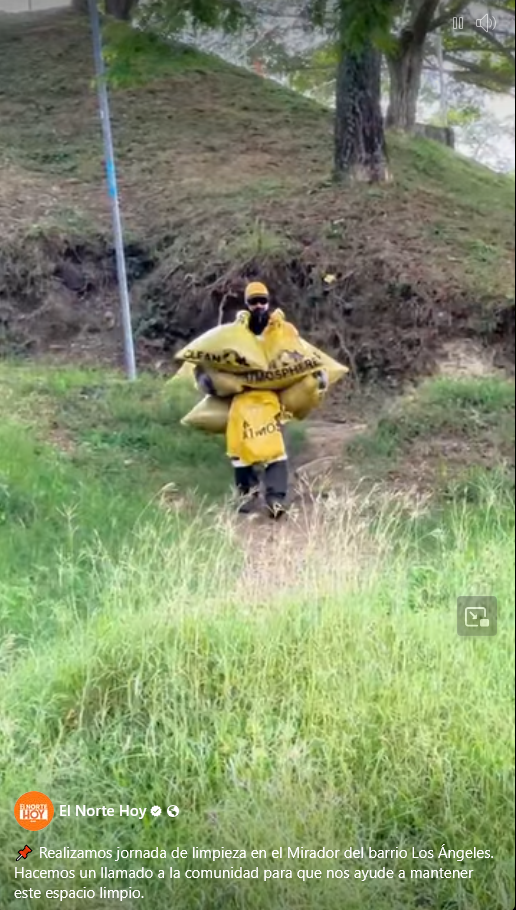 Limpieza en el mirador del barrio Los Ángeles