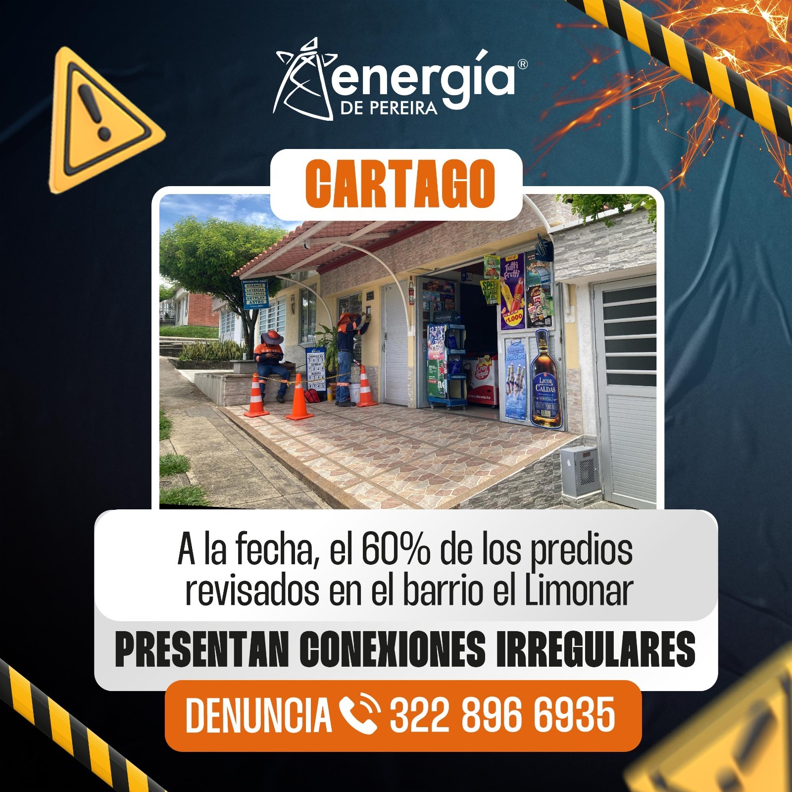 Energía de Pereira le pone freno al robo de luz en Cartago