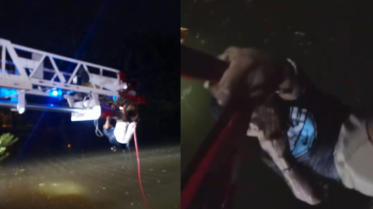 Carro cayó a un lago y dos hombres fueron rescatados con vida
