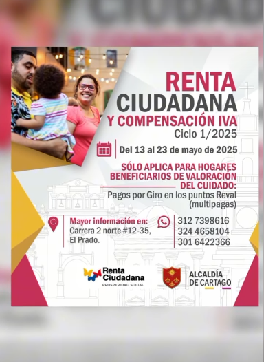 Pagos de Renta Ciudadana hasta el 23 de mayo