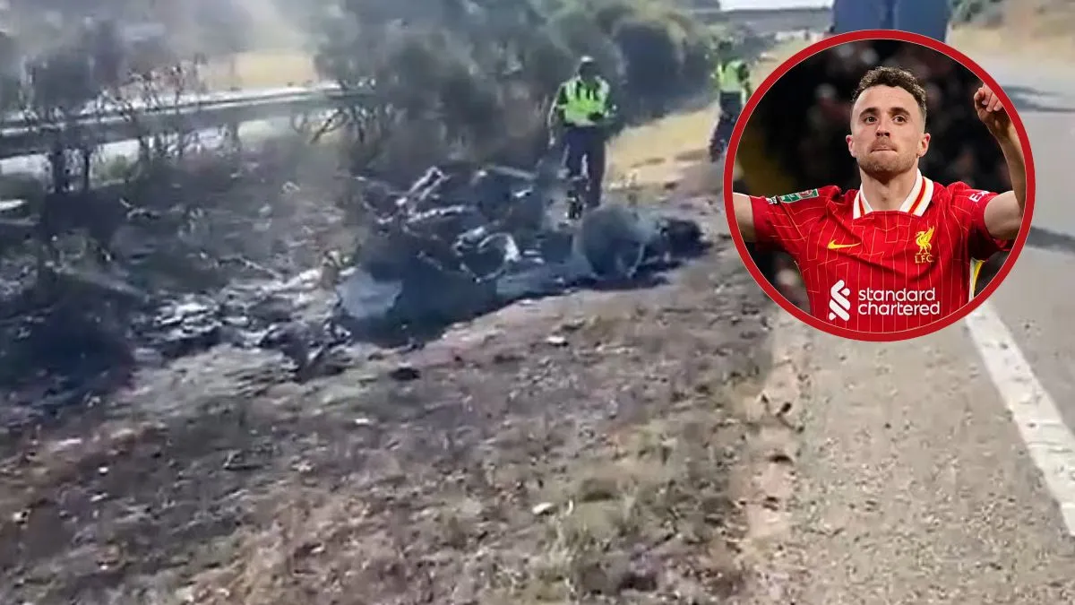 Video del incendio del auto de Diogo Jota, astro del fútbol