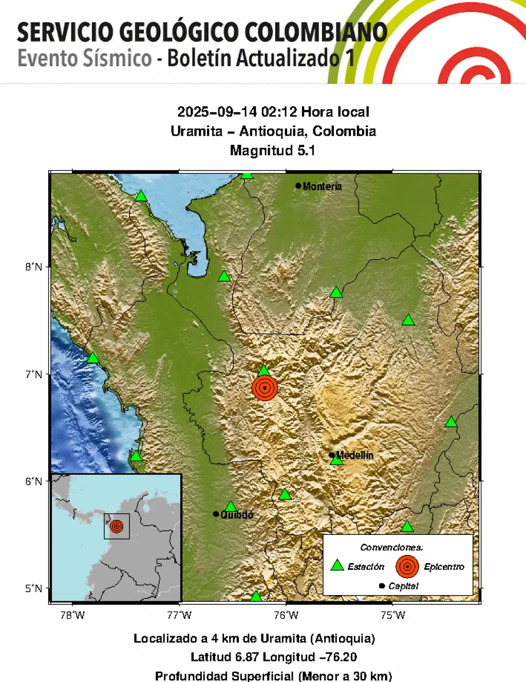 Fuerte temblor sacude a Colombia en la madrugada