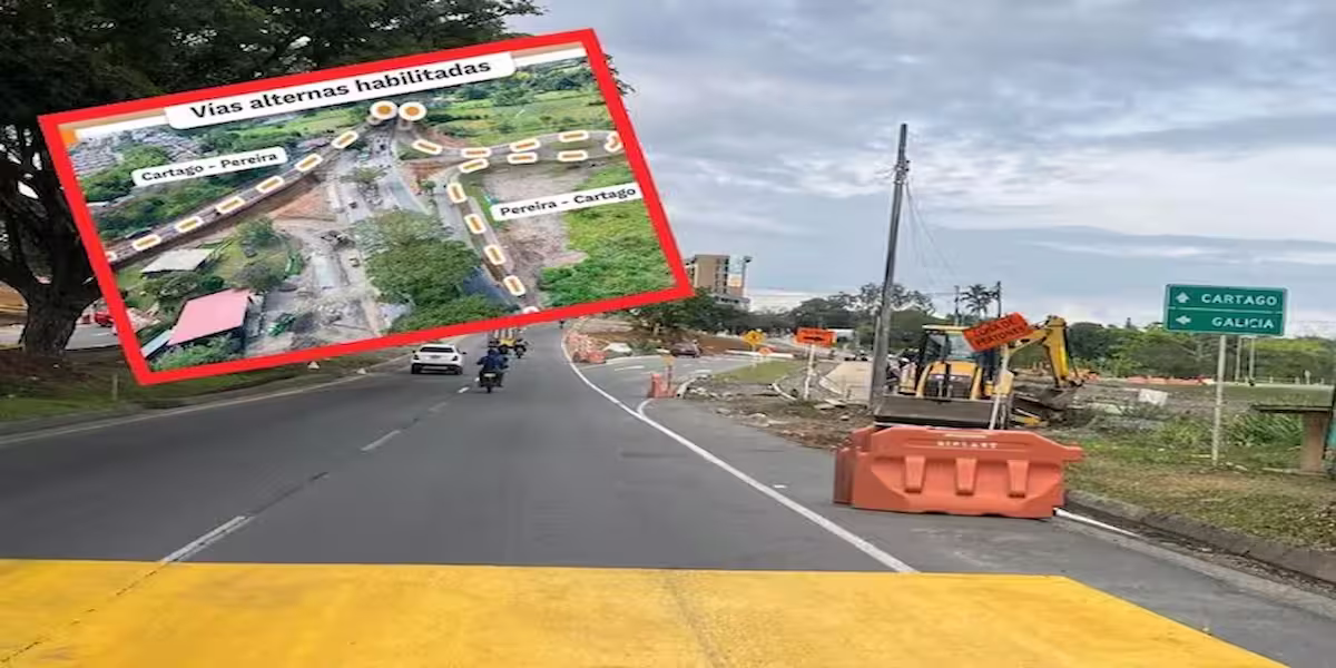 Cierres en vía Pereira–Cartago generan ajustes de movilidad