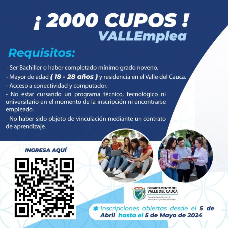 VALLEmplea: Nueva Iniciativa para la Empleabilidad Juvenil en el Valle del Cauca