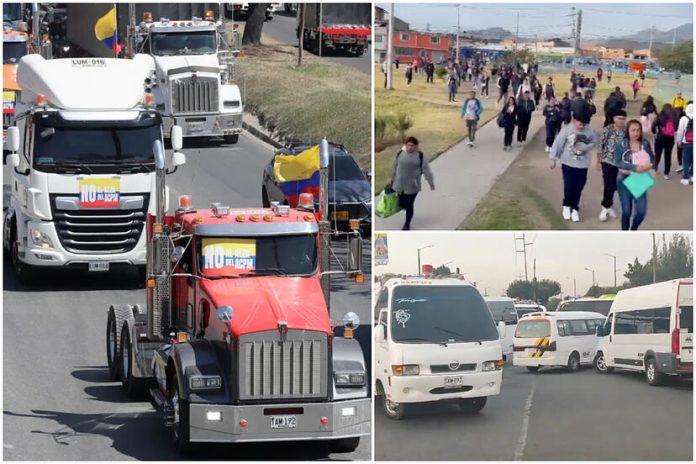 Caos en Bogotá por paro de camioneros