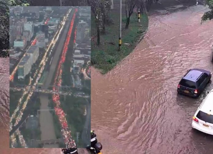 Inundaciones y daños tras tormenta en Medellín