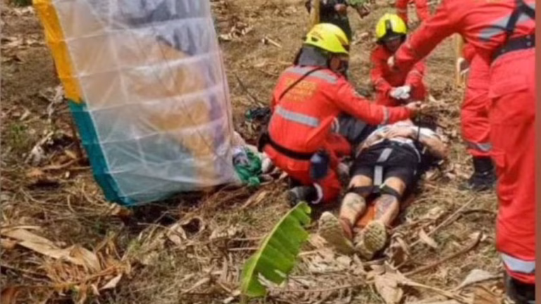 Accidente de parapente deja a turista extranjero herido