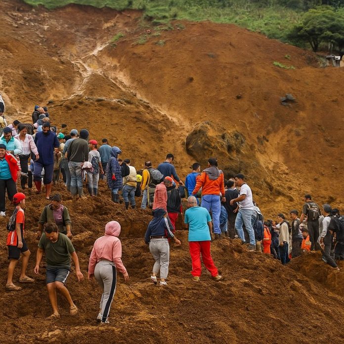 Labores de rescate tras avalancha en Antioquia