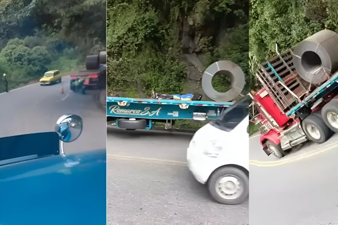 Accidente fatal en la vía La Línea Tolima: polizón muere aplastado por carga de acero