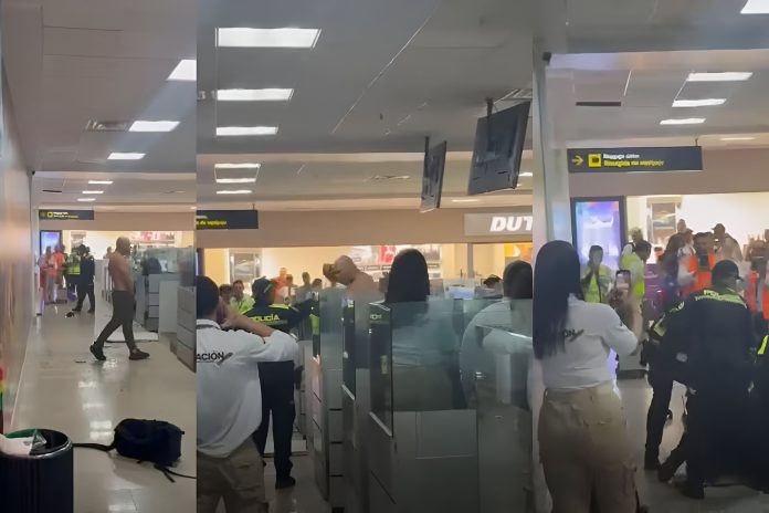 Turista extranjero destruye mobiliario en aeropuerto de Cartagena