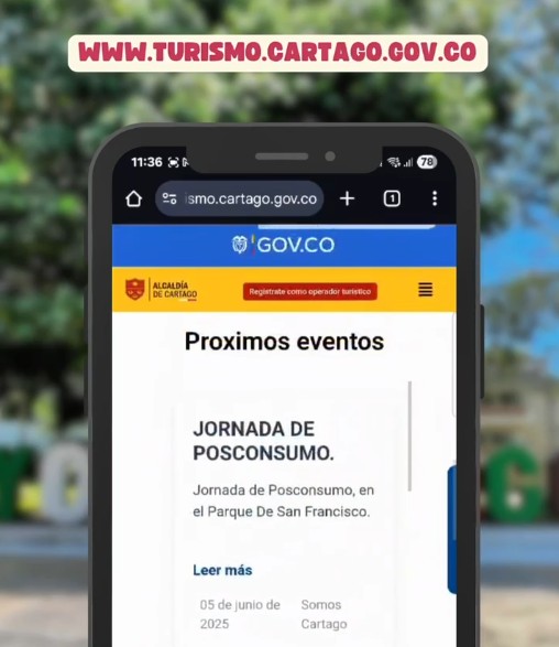 Registro en la plataforma de programación turística de Cartago