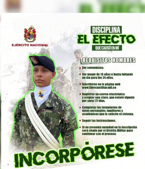 Jóvenes en Cartago durante el proceso de incorporación al Ejército Nacional.