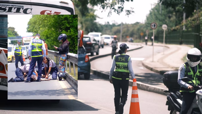 Pareja evade control y termina en accidente en Cali