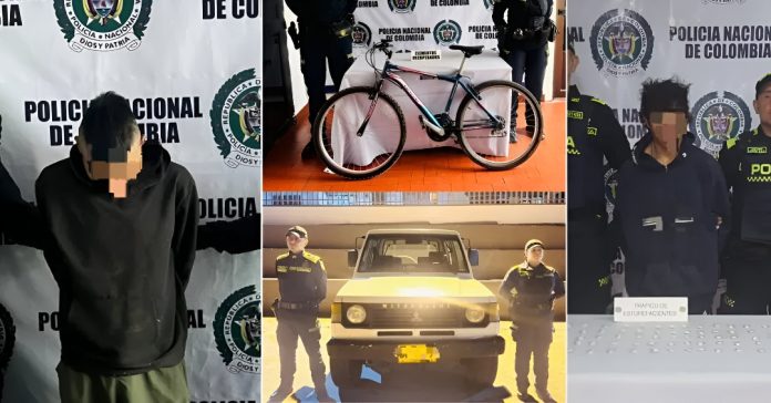 Dos capturados en Armenia tras microtráfico y robos.