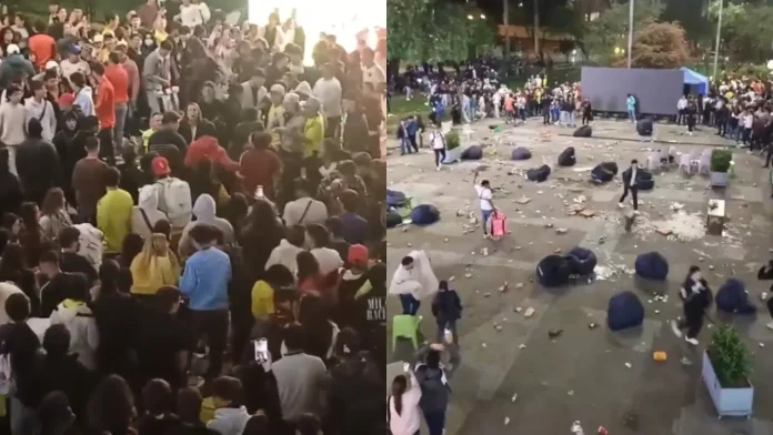 Impactante riña en Bogotá tras Colombia vs Venezuela.