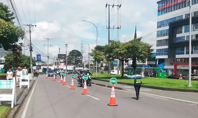 Autoridades realizan controles en el Día sin Carro en Dosquebradas.