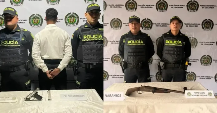 Policía capturó a dos hombres tras un enfrentamiento armado en Armenia