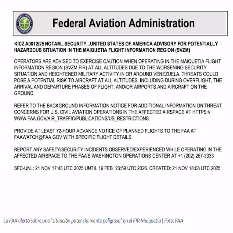 Circular oficial de la FAA con lineamientos de seguridad para operaciones aéreas.