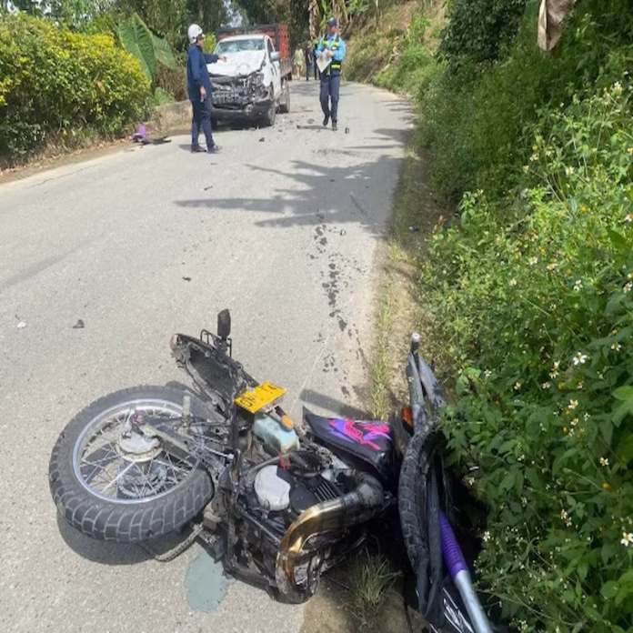 Hecho vial en la vía Aguadas–Pácora, sector del Norte de Caldas donde autoridades realizaron la inspección tras un fallecido.