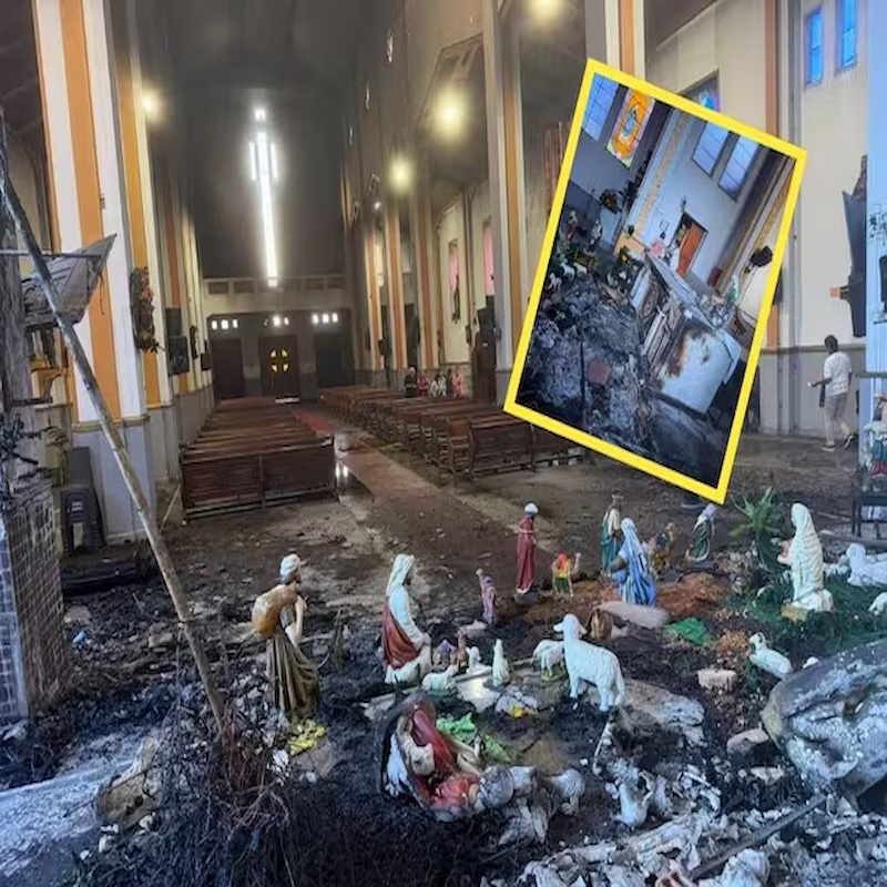Incendio afecta área interna de la parroquia Valvanera durante la inspección técnica.