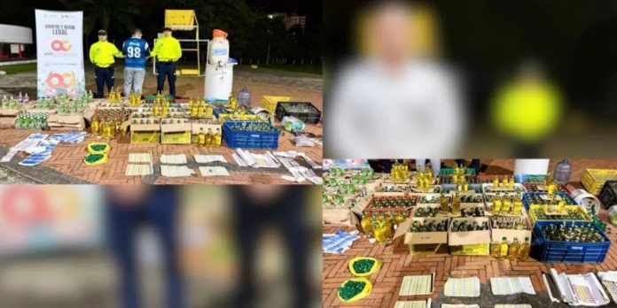 Licor adulterado en Quindío decomisado durante operativo oficial