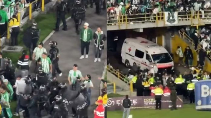 Hinchas de Nacional protagonizan disturbios en tribunas de El Campín