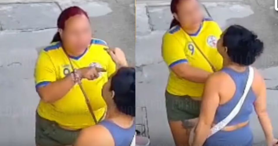 Mujer detenida por la Policía tras riña en una calle del barrio Popular de Cali